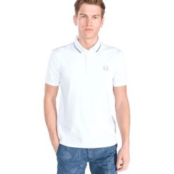 Armani Exchange Polo Koszulka Biały. Białe podkoszulki męskie Armani Exchange, m, bez wzorów, z bawełny, polo, bez rękawów. Za 335,95 zł.