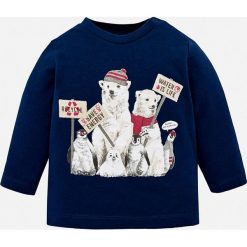 Mayoral - Longsleeve dziecięcy 68-98 cm. Białe t-shirty chłopięce Mayoral, z nadrukiem, z bawełny, z długim rękawem. W wyprzedaży za 44,90 zł.