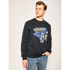 Bluza Armani Exchange 3HZMAJ ZJ4FZ 1510. Niebieskie bluzy męskie Armani Exchange, xxl, bez wzorów, z bawełny, bez kołnierzyka, bez rękawów, bez kaptura. Za 499,00 zł.