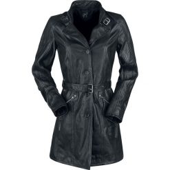 Gipsy Frida 2 LDCV Płaszcz skórzany damski czarny. Czarne płaszcze damskie pastelowe Gipsy, l, w paski, z materiału. Za 894,90 zł.