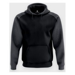 Męska bluza dwukolorowa premium (bez nadruku, gładka) - czarna. Czarne bluzy męskie MegaKoszulki, m, z nadrukiem, z bawełny, z kapturem, bez rękawów. Za 134,90 zł.