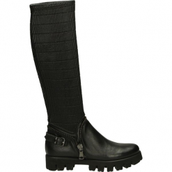 Kozaki - LB06 T-C NERO. Czarne buty zimowe damskie Venezia, ze skóry. Za 289,00 zł.