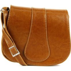 Torebka skórzana damska listonoszka DAN-A T38 camel - camel. Brązowe listonoszki damskie w paski, ze skóry, eleganckie. Za 159,99 zł.