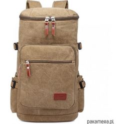 Plecak vintage damski płócienny na laptopa beż. Brązowe plecaki damskie Pakamera, bez wzorów, retro. Za 149,00 zł.