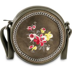 Torebka na ramię z haftem bonprix oliwkowy. Zielone torebki klasyczne damskie marki bonprix, z haftami, na ramię, zdobione, z haftem. Za 69,99 zł.