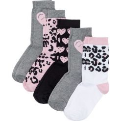 Skarpetki damskie (5 par) bonprix szary melanż - jasnoróżowy - czarny wzorzysty. Szare skarpetki damskie bonprix, bez wzorów. Za 34,99 zł.