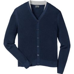 Sweter rozpinany Regular Fit bonprix ciemnoniebieski. Niebieskie kardigany męskie bonprix, m, bez wzorów, z dzianiny. Za 34,99 zł.