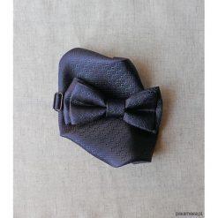 MUCHA Fioletowa z Poszetką w Opakowaniu. Fioletowe muszki męskie Pakamera, w paski, eleganckie. Za 99,00 zł.