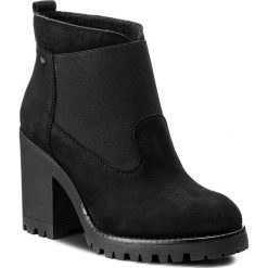 Botki WOJAS - 7592-21 Czarny. Czarne buty zimowe damskie marki Wojas, z materiału, na obcasie. W wyprzedaży za 259,00 zł.