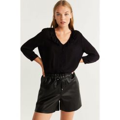 Mango - Bluzka Baby. Czarne bluzki damskie Mango, s, bez wzorów, z wiskozy, bez kołnierzyka, bez rękawów. Za 89,90 zł.
