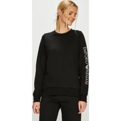 Emporio Armani - Bluza. Czarne bluzy damskie z nadrukiem marki Emporio Armani, s, z elastanu, bez kaptura. W wyprzedaży za 319,90 zł.