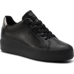 Sneakersy GEOX - D Blomiee H.B D94DZB 0BCBN C9244 Black/Dk Silver. Czarne półbuty damskie Geox, bez wzorów, ze skóry ekologicznej, bez obcasa, na płaskiej podeszwie, bez zapięcia. W wyprzedaży za 199,00 zł.
