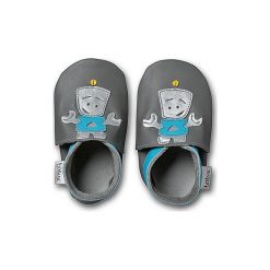 BOBUX Boys Buciki do raczkowania ROBOT grey - szary. Szare buciki niemowlęce Bobux Europe Ltd., ze skóry, bez zapięcia. Za 115,00 zł.