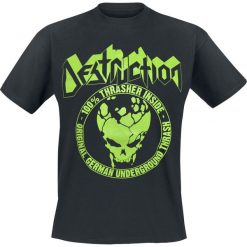 Destruction 100% Thrasher T-Shirt czarny. Czarne t-shirty męskie z nadrukiem Destruction, s, z okrągłym kołnierzem. Za 54,90 zł.