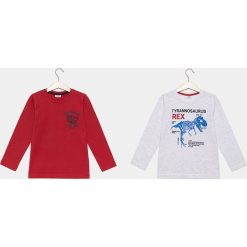Blukids - Longsleeve dziecięcy 98-134 cm (2 pack). Czerwone t-shirty chłopięce Blukids, z nadrukiem, z bawełny, z długim rękawem. Za 39,90 zł.