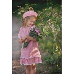Sukienka Little Pink. Różowe sukienki dziewczęce z falbanami Pakamera, w koronkowe wzory, z koronki. Za 135,00 zł.