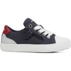 Geox - Tenisówki dziecięce. Niebieskie trampki chłopięce Geox, bez wzorów, z gumy, z okrągłym noskiem, na sznurówki. Za 179,90 zł.