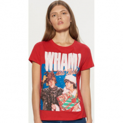 Koszulka Wham! - Czerwony. Czerwone t-shirty damskie Cropp, l. Za 49,99 zł.