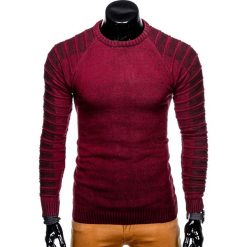 SWETER MĘSKI E138 - BORDOWY. Czarne swetry klasyczne męskie marki Inny, m, z bawełny. Za 49,00 zł.