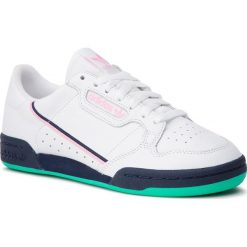 Buty adidas - Continental 80 W G27724 Ftwwht/Trupnk/Conavy. Białe buty sportowe damskie Adidas, na co dzień, bez wzorów, ze skóry, bez obcasa, na płaskiej podeszwie, bez zapięcia. W wyprzedaży za 249,00 zł.