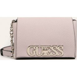 Guess Jeans - Torebka HWVG73.01780. Różowe listonoszki damskie Guess Jeans, w paski, z jeansu, na ramię, małe, bez dodatków. Za 399,90 zł.