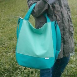 Shopper bag damskie: sportowa torba listonoszka, worek na lato mięta
