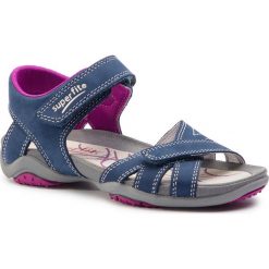 Sandały SUPERFIT - 4-00151-88 S Water. Niebieskie sandały dziewczęce Superfit, ze skóry, bez zapięcia. Za 299,00 zł.