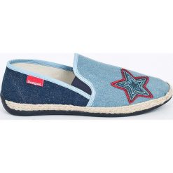 Desigual - Espadryle Taormina. Niebieskie espadryle damskie marki Desigual, bez wzorów, z gumy, bez obcasa, na płaskiej podeszwie. W wyprzedaży za 159,90 zł.