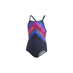 Kostium kąpielowy jednoczęściowy Dziecko adidas Strój do pływania Lineage. Niebieskie stroje jednoczęściowe dziewczęce marki Adidas. Za 129,00 zł.