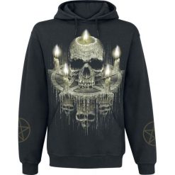 Bluzy męskie: Spiral Waxed Skull Bluza z kapturem czarny