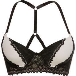 Biustonosz z usztywnianymi miseczkami bonprix pudrowo-czarny. Brązowe biustonosze bonprix, z koronki. Za 64,99 zł.