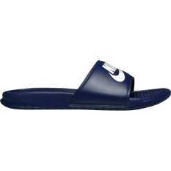 Klapki Nike Benassi JDI (343880-403). Niebieskie kapcie męskie Nike, bez wzorów, z materiału. Za 89,99 zł.