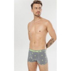 Szaro-Zielone Bokserki Molsis. Szare bokserki męskie Born2be, bez wzorów. W wyprzedaży za 19,99 zł.