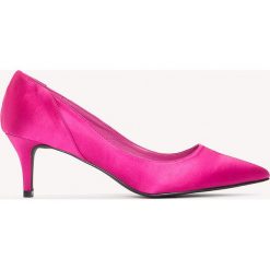 Czółenka: NA-KD Shoes Satynowe czółenka na średnim obcasie - Pink