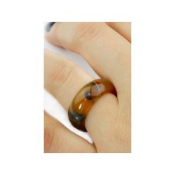 InspiRING Naturalny Agat Obrączka rozmiar 18. Pomarańczowe obrączki damskie Brazi druse jewelry, z agatem. Za 170,00 zł.