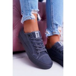 Damskie Trampki Big Star Ciemnoszare DD274440. Trampki i tenisówki damskie Tagless, z aplikacjami, na sznurówki. Za 89,00 zł.
