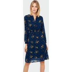 Sukienka wizytowa w kwiaty - 34. Sukienki damskie e-margeritka.pl, w kwiaty, z tkaniny, eleganckie, bez rękawów, bez kaptura. Za 129,99 zł.