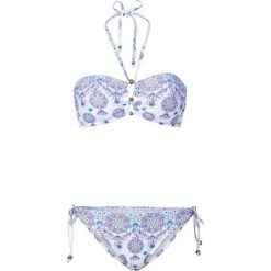 Stroje dwuczęściowe damskie: Bikini bandeau (2 części) bonprix biało-niebieski