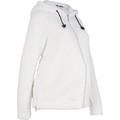 Bluza ciążowa z polaru baranka bonprix biel wełny. Białe bluzy damskie bonprix, na zimę, bez wzorów, z wełny, bez rękawów, bez kaptura. Za 99,99 zł.