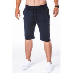 KRÓTKIE SPODENKI MĘSKIE DRESOWE W054 - GRANATOWE. Niebieskie spodenki dresowe męskie marki Ombre Clothing, s, krótkie. Za 24,99 zł.