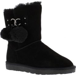 Skórzane kozaki "Gigi" w kolorze czarnym. Czarne bez kategorii marki Buty Twoich ulubionych marek, z futra. W wyprzedaży za 257,95 zł.