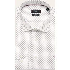 Tommy Hilfiger Tailored - Koszula. Białe koszule męskie Tommy Hilfiger Tailored, bez wzorów, z elastanu, eleganckie, z włoskim kołnierzykiem, z długim rękawem. Za 299,90 zł.
