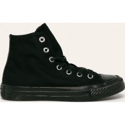 Converse - Trampki. Czarne trampki i tenisówki damskie Converse, bez wzorów, z gumy, na sznurówki. Za 329,90 zł.