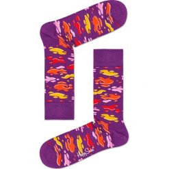 Happy Socks - Skarpetki Puddle. Fioletowe skarpetki damskie Happy Socks, bez wzorów. Za 39,90 zł.