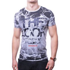 Koszulka męska t-shirt z nadrukiem szary Recea. Szare koszulki męskie Recea, s, z nadrukiem, z bawełny, klasyczne, bez kołnierzyka. W wyprzedaży za 24,99 zł.