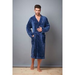 Szlafroki męskie: Ll szlafrok męski DNN 7104 navy L 176 – 5901323265969
