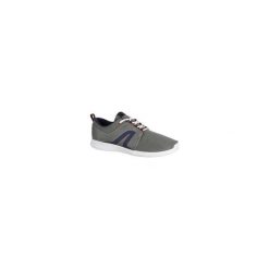 Buty męskie do chodu sportowego Soft 140 siateczka szaro-niebieska. Szare buty sportowe męskie NEWFEEL, z poliesteru, bez zapięcia, trekkingowe. Za 69,99 zł.