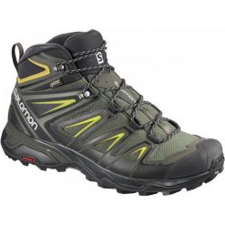 Buty trekkingowe męskie: Salomon Buty Trekkingowe Męskie X Ultra 3 Mid Gtx® Castor Gray/Black/Green Sulphur 42.7 (8,5uk)