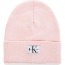 Czapka CALVIN KLEIN - J Monogram Beanie W K40K400856 637. Czerwone czapki zimowe damskie Calvin Klein, z bawełny. Za 179,00 zł.