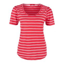 S.Oliver T-Shirt Damski W Paski, 34 Czerwony. Czerwone t-shirty damskie marki S.Oliver, s, w paski, ze lnu, eleganckie. W wyprzedaży za 66,00 zł.